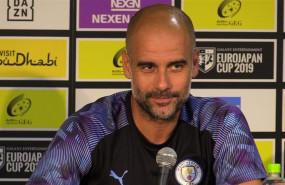 ep 26 july 2019 japan yokohama manchester city manager pep guardiola attendspress conference at the nissan stadium photo andy hampsonpa wiredpa