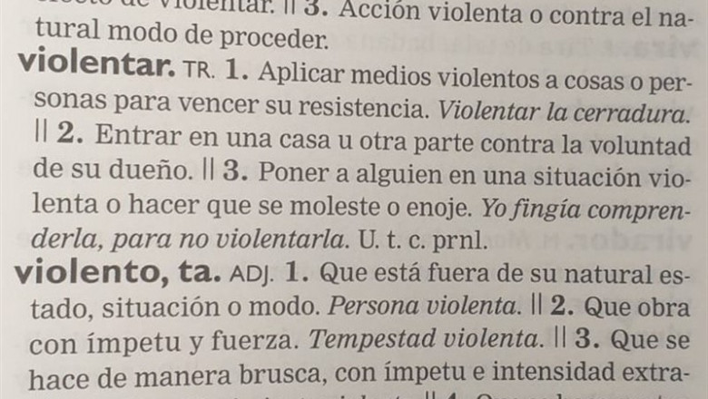 Diccionario de la Lengua Española (DLE) con la entrada del término 'violencia' | EUROPA PRESS ep diccionariola lengua espanola dle conentradatermino violencia