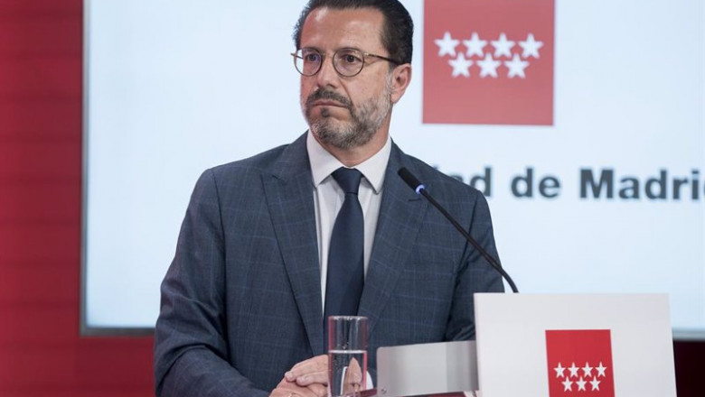 El consejero de Economía, Hacienda y Empleo del Gobierno regional, Javier Fernández-Lasquetty, durante una rueda de prensa posterior a la reunión del Consejo de Gobierno, en la Real Casa de Correos, a 1 de septiembre de 2021, en Madrid (España). | A. Pérez Meca - Europa Press ep el consejero de economia hacienda y empleo del gobierno regional javier fernandez lasquetty