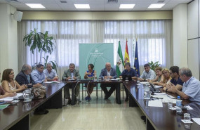 ep el consejero de salud y familias jesus aguirre c durante su reunion con el personal tenico antes
