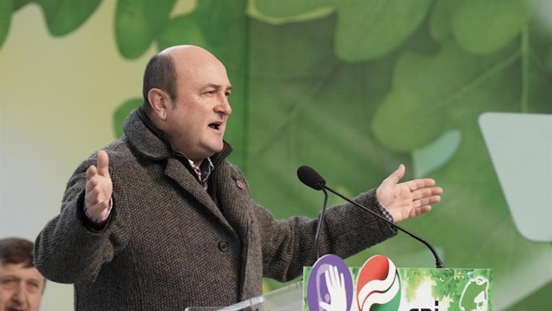 ep el presidente del ebb del pnv andoni ortuzar hablando durante un acto politico del eaj-pnv con