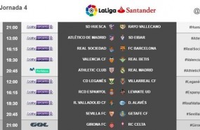 ep horariosla cuarta jornadala liga santander