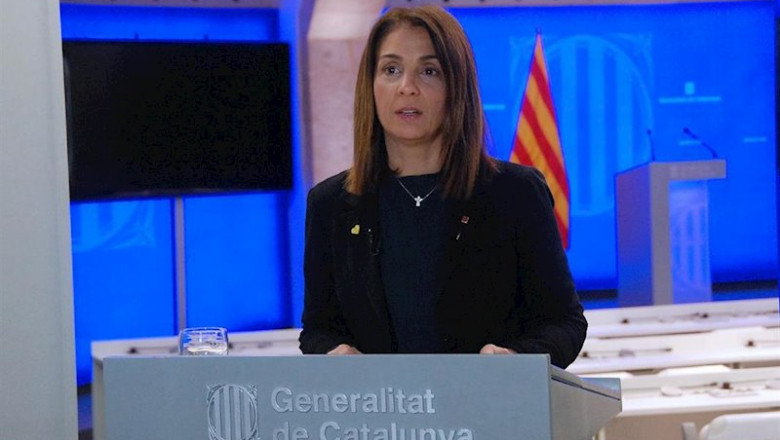 La consellera de Presidencia y portavoz de la Generalitat, Meritxell Budó, en rueda de prensa el 31 de marzo de 2020. | RUBÉN MORENO - GENERALITAT ep la consellera de presidencia y portavoz de la generalitat meritxell budo en rueda de prensa el 31