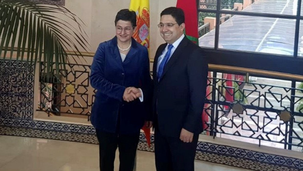 ep la ministra de asuntos exteriores union europea y cooperacion arancha gonzalez laya y el ministro