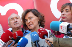 ep la vicepresidenta del gobierno carmen calvo interviene ante los medios de comunicacion en el acto