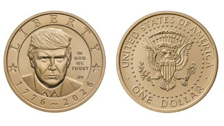 ep moneda conmemorativa del 250 aniversario de eeuu con la imagen del presidente donald trump