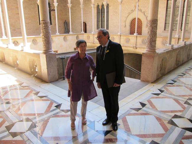 El presidente Quim Torra y la delegada del Gobierno Teresa Cunillera | EUROPA PRESS ep presidente quim torrala delegadagobierno teresa cunillera