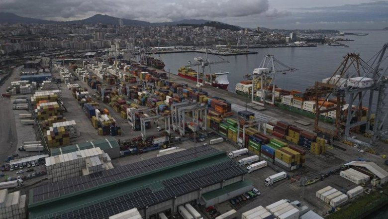 ep vista aerea de la terminal de contenedores del puerto de vigo a 10 de marzo de 2026 en vigo