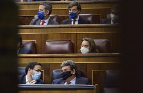 ep archivo   fila abajo el ministro de consumo alberto garzon i y el ministro de inclusion seguridad