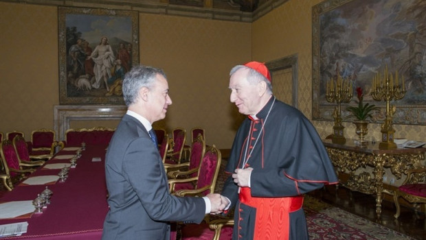 ep el lehendakari inigo urkullu recibido por el secretario de estado del vaticano cardenal pietro