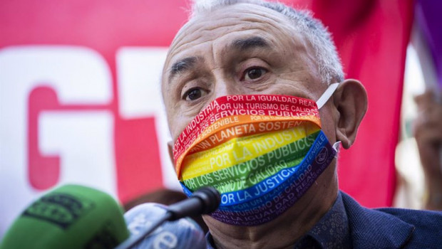 ep el secretario general de ugt pepe alvarez durante una concentracion por la subida del salario