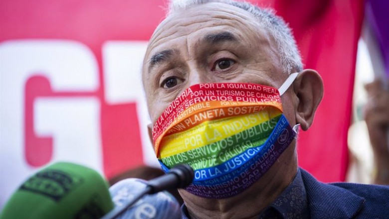 El secretario general de UGT, Pepe Álvarez, durante una concentración por la subida del Salario Mínimo Interprofesional (SMI) | Alejandro Martínez Vélez - Europa Press ep el secretario general de ugt pepe alvarez durante una concentracion por la subida del salario