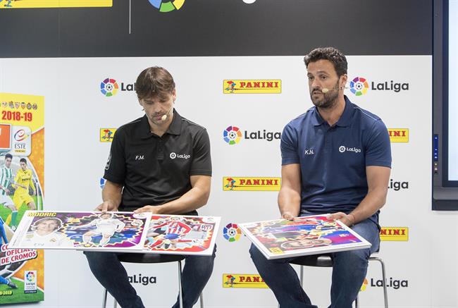 Kiko Narváez y Fernando Morientes en la presentación de cromos de Panini | LALIGA ep kiko narvaezfernando morientesla presentacioncromospanini