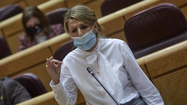 ep la ministra de trabajo yolanda diaz interviene durante una sesion de control al gobierno en el