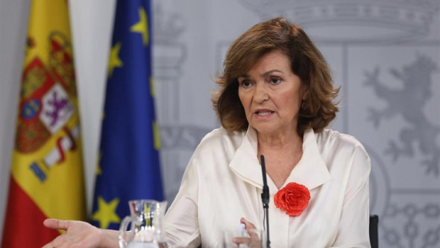 ep la vicepresidentagobiernofunciones carmen calvo comparecelos medioscomunicacionla reunionconsejoministrosmoncloa celebradadia despuesla segunda votacion fallidala investiduracandidato socialistala