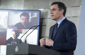 ep el presidente del gobierno pedro sanchez durante una rueda de prensa en madrid espana a 12 de