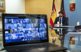 ep el presidente regional fernando lopez miras en la videoconferencia de presidentes autonomicos