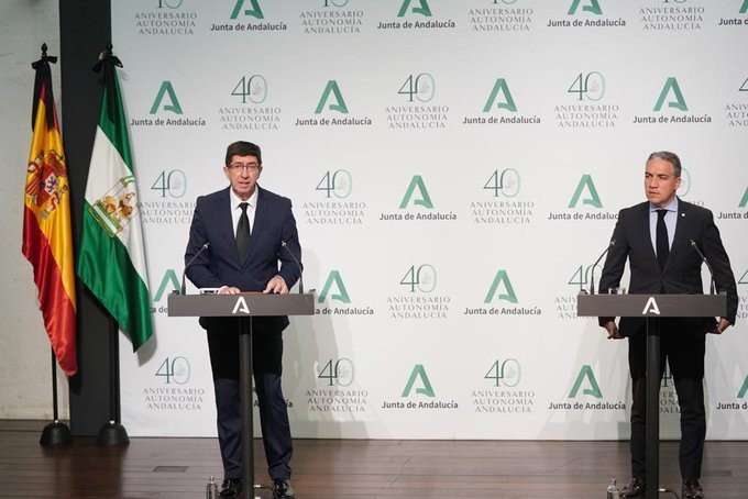 Juan Marín (i) y Elías Bendodo (d), este lunes | JUNTA DE ANDALUCÍA ep juan marin i y elias bendodo d este lunes