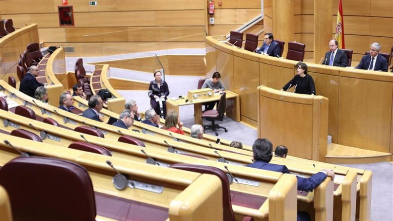 La entonces vicepresidenta del Gobierno Soraya Sánz de Santamaría defendió el 155 ante el Senado en 2017. | EUROPA PRESS - Archivo ep la entonces vicepresidenta del gobierno soraya sanz de santamaria defendio el 155 ante el senado