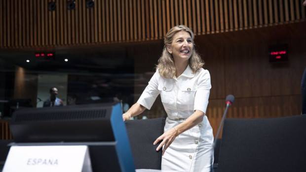 ep la vicepresidenta segunda y ministra de trabajo yolanda diaz en la reunion de ministros de empleo