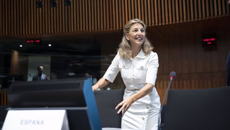La vicepresidenta segunda y ministra de Trabajo, Yolanda Díaz, en la reunión de ministros de Empleo de la UE | MINISTERIO DE TRABAJO ep la vicepresidenta segunda y ministra de trabajo yolanda diaz en la reunion de ministros de empleo