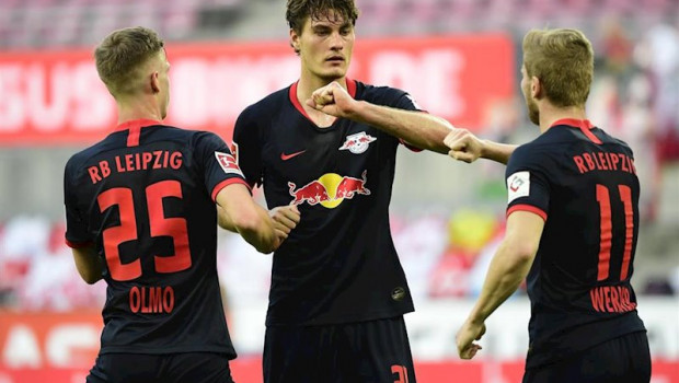 ep patrik schick dani olmo y timo werner con el leipzig