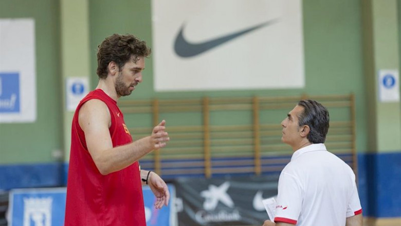 ep pau gasol y sergio scariolo con la seleccion espanola ep pau gasol y sergio scariolo con la seleccion espanola