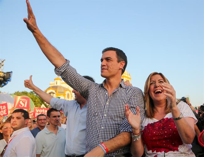 Pedro Sánchez y Susana Díaz cierran la campaña en Sevilla | EUROPA PRESS ep pedro sanchezsusana diaz cierrancampanasevilla