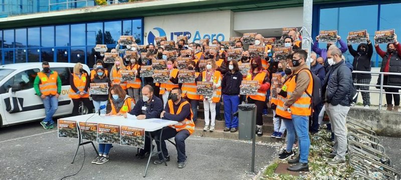 ep rueda de prensa del comite de empresa de itp aereo en las instalaciones de la empresa en