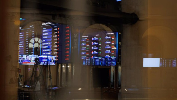 ep un panel muestra grifols en el palacio de la bolsa a 11 de enero de 2024 en madrid espana