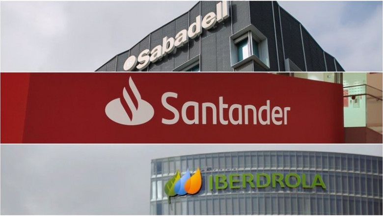 ep archivo   logos de banco sabadell banco santander e iberdrola