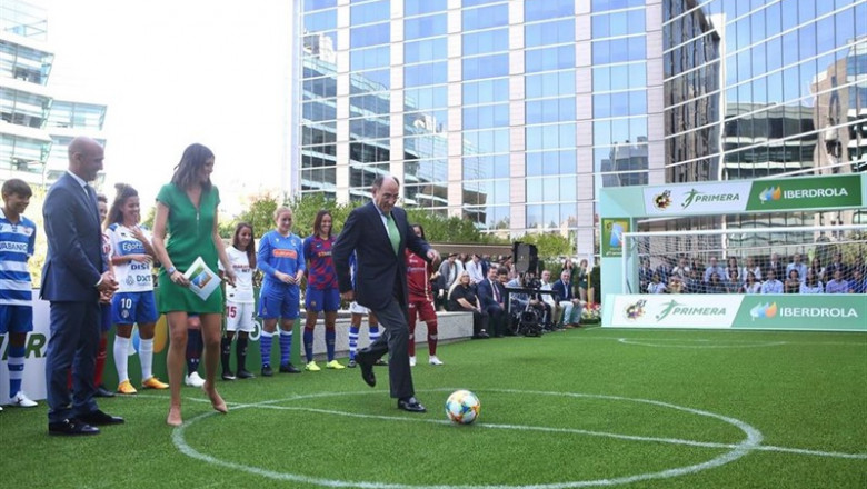 El presidente de Iberdrola, Ignacio Galán, y el de la RFEF, Luis Rubiales, en la presentación de Primera Iberdrola | IBEDROLA ep el presidente de iberdrola ignacio galan y el de la rfef luis rubiales en la presentacion de