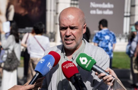 ep el secretario general de ccoo unai sordo atiende a los medios a su llegada a la exposicion arte y