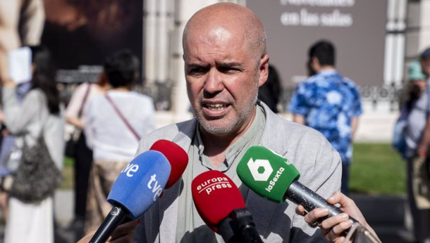 ep el secretario general de ccoo unai sordo atiende a los medios a su llegada a la exposicion arte y