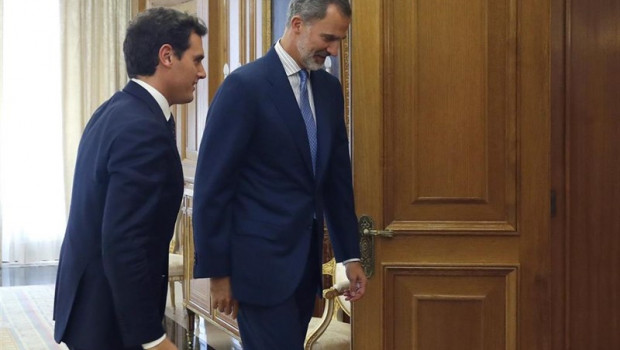 ep el rey felipe vi recibe en audiencia al presidente de ciudadanos albert rivera i este lunes en el