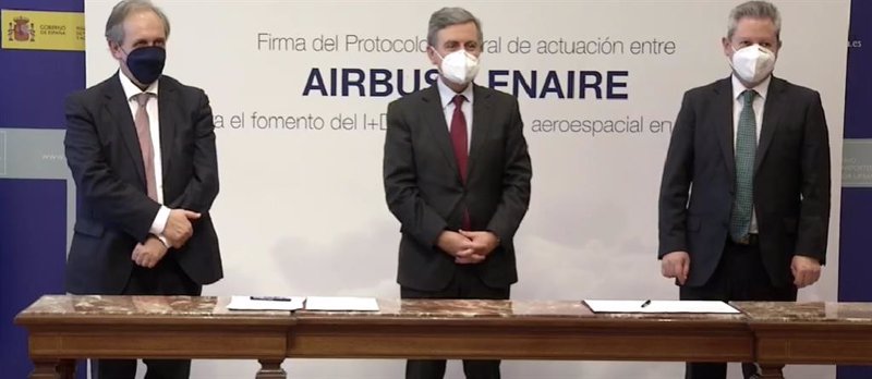 Firma del protocolo entre Airbus y Enaire. | MINISTERIO DE TRANSPORTES ep firma del protocolo entre airbus y enaire