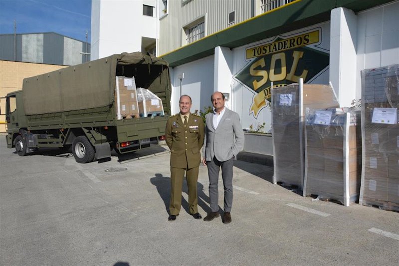 ep imagen de la entrega de los alimentos al ejercito de tierra
