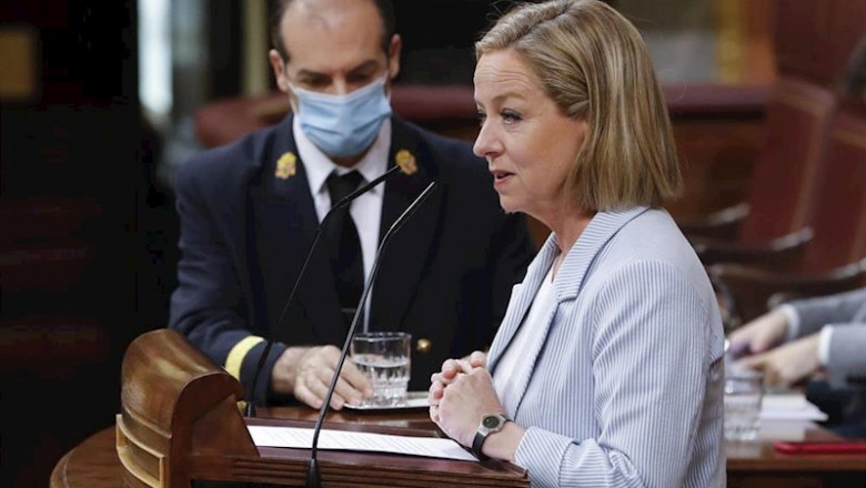La diputada de Coalición Canaria, Ana Oramas, durante su intervención en el pleno del Congreso | Pool ep la diputada de coalicion canaria ana oramas durante su intervencion en el pleno del congreso