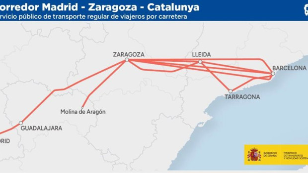 ep nuevo corredor de autobus entre madrid zaragoza y barcelona