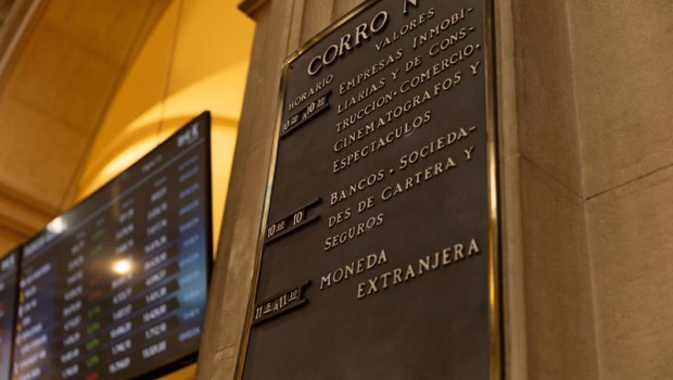 ep un cartel informativo en el palacio de la bolsa a 12 de febrero de 2024 en madrid espana