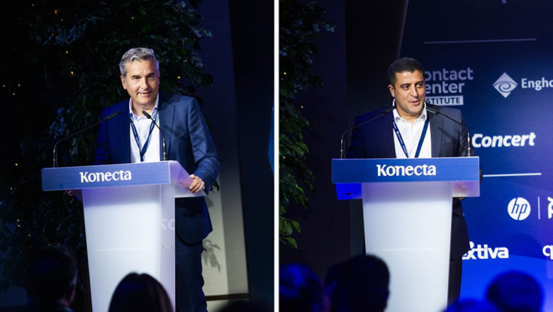 enrique garcia gulln ceo de konecta iberia y nourdine bihmane ceo global de konecta   expocontact 2024 