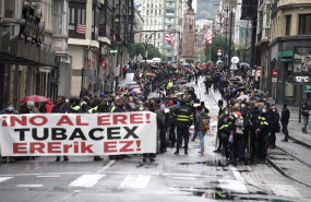 ep archivo   varias personas participan en una manifestacion contra el ere planteado por tubacex