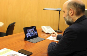 ep el portavoz del bng nestor rego en videoconferencia con pedro sanchez