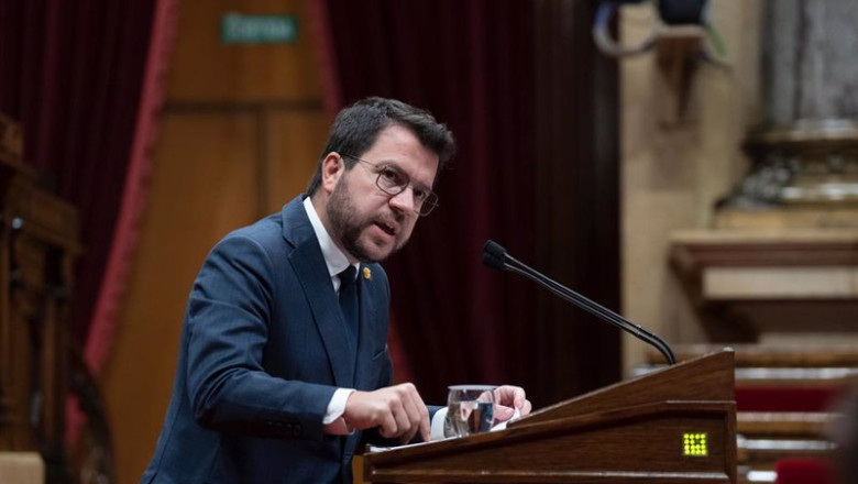 ep el presidente de la generalitat de catalunya pere aragons interviene durante el tercer debate de ep el presidente de la generalitat de catalunya pere aragons interviene durante el tercer debate de