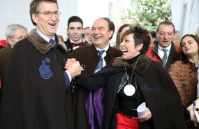 ep el presidente de la xunta alberto nunez feijoo y la pregonera de la lii feira do cocido de lalin