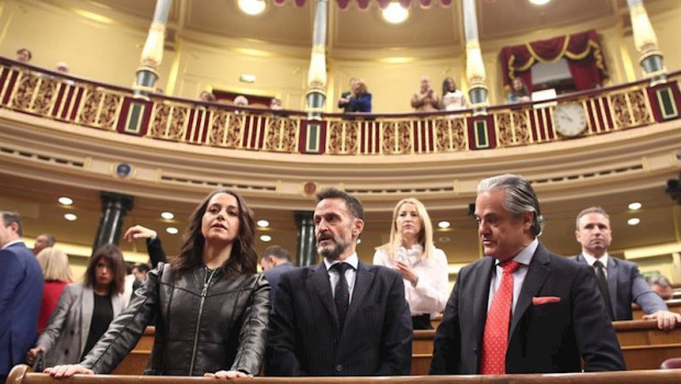 ep la portavoz de ciudadanos en el congreso ines arrimadas junto a edmundo bal y marcos de quinto en
