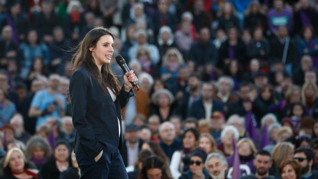 ep la portavozunidasencongresolos diputados irene montero enactocierrecampanapartidoauditorioparque linealmanzanaresmadrid
