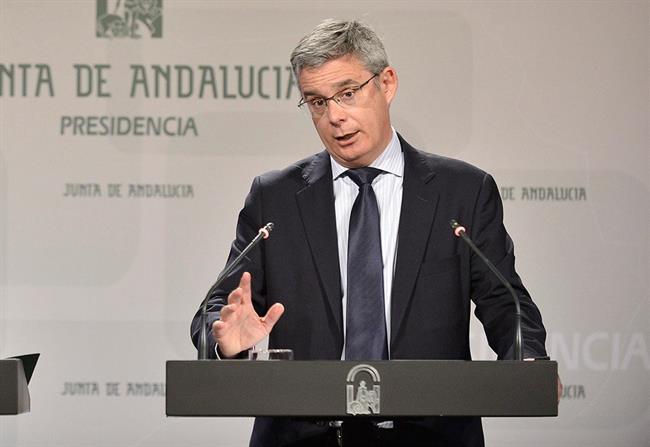 El portavoz del Gobierno andaluz, Juan Carlos Blanco, en rueda de prensa | JUNTA DE ANDALUCÍA ep portavozgobierno andaluz juan carlos blanco en ruedaprensa