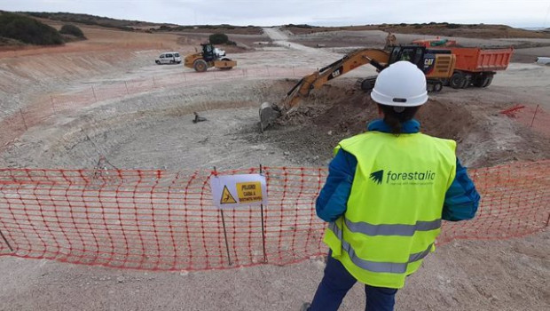 ep archivo   obras del nuevo parque eolico de forestalia en campo de belchite
