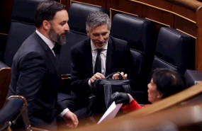 ep el lider de vox santiago abascal pasa ante los ministros de interior fernando grande-marlaska y
